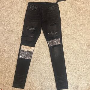 AMIRI Black Vintage Bandana Jeans